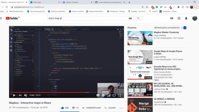 React + NodeJs + MongoDB - 9: Aplicação fullstack: Comércio Local - Acicionando mapa (MAPBOX GL) смотреть онлайн