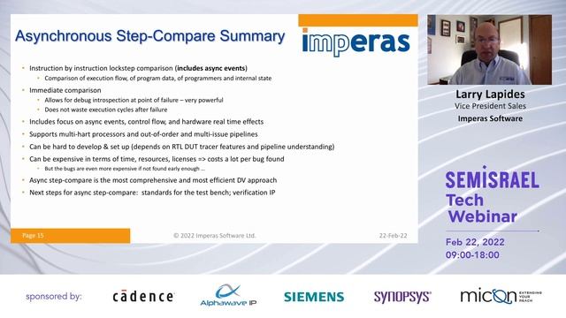 Introduction to RISC-V Processor Verification Methodology - Larry LapidesVP Sales, Imperas Softwar смотреть онлайн