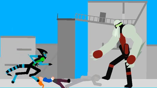 Ben ,Gwen and Kevin Vs Vilgax stick nodes смотреть онлайн