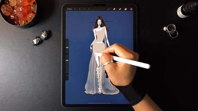 Procreate Digital Fashion illustration tutorial: Chiffon Dress on iPad Pro смотреть онлайн