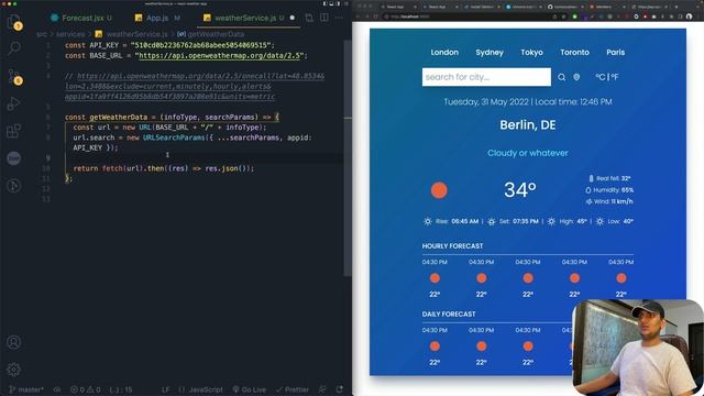 Build A Weather App With React JS | Hourly And Daily Forecast смотреть онлайн