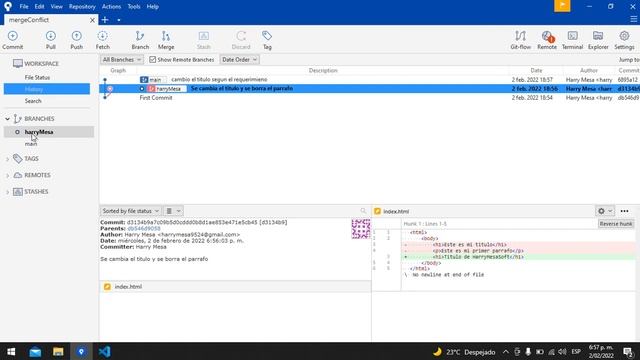 Curso Git - SourceTree | Como Solucionar Un Merge Conflict Usando SourceTree [Parte1] смотреть онлайн