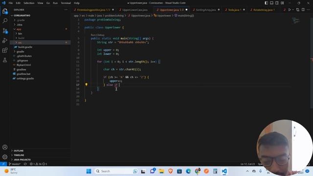 Java program to find the count of upper and lower case characters in a string смотреть онлайн
