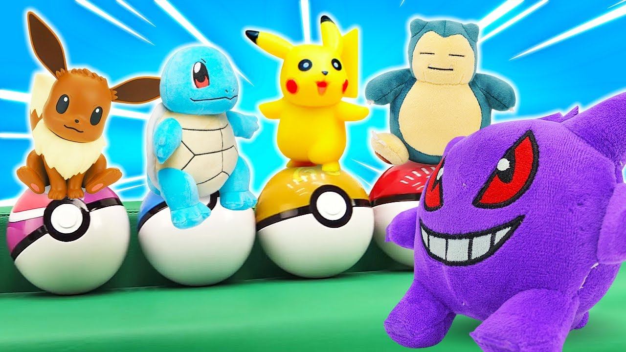 Покемоны в видео сборнике - Пикачу и друзья против Генгара! Обзор и Эволюция Pokemon! - Игры битвы смотреть онлайн