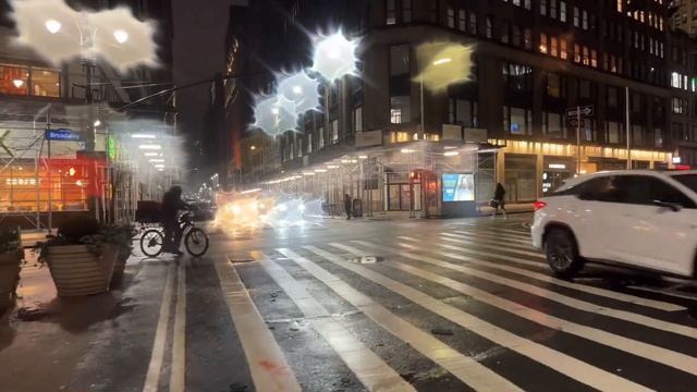 New York City Live Midtown Manhattan Sunday Night Rain Storm смотреть онлайн