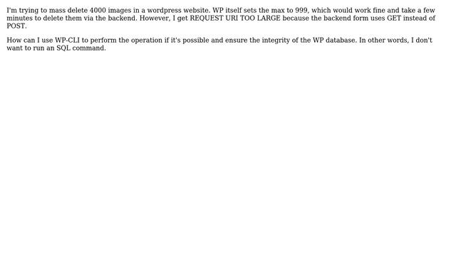 Wordpress: How can I bulk delete media and attachments using WP-CLI? смотреть онлайн