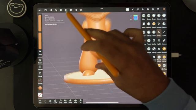 Ambient Sound Only 3D Sculpting: Nomad Sculpt on Ipad Pro смотреть онлайн