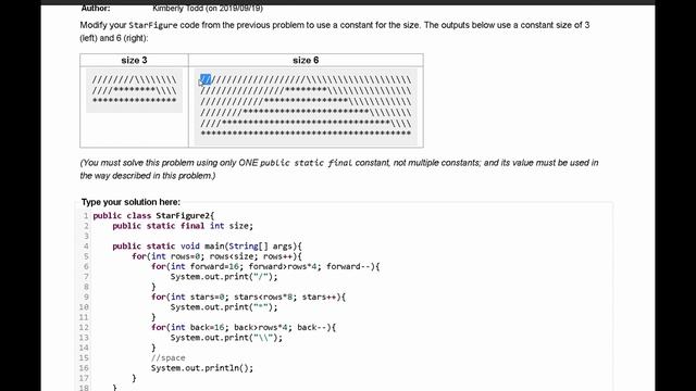 Java Practice It || 2.21 StarFigure || nested for loops смотреть онлайн