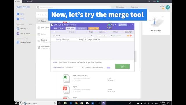 [WPS Office] PDF 1.6: How to Use Split and Marge PDF tools [Tutorial] смотреть онлайн
