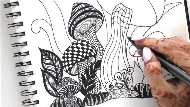 Zentangle Art || Zentangle Patterns || Mushroom Zentangles