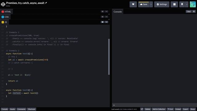 TUTORIAL - Promisiuni, async + await și blocurile try + catch in JavaScript смотреть онлайн