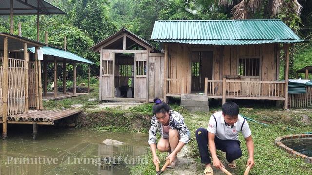 Cut the grass, clear the grass around the farm house, Building 2-story bamboo house смотреть онлайн