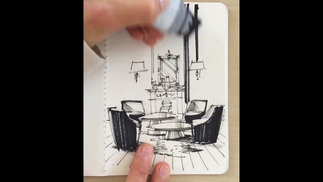 ?QUICK SKETCH WITH BLACK MARKERS: interior drawing смотреть онлайн