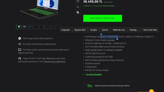 13.Nesil İntel İşlemcili RTX 4000 Ekran Kartlı Monster Notebook Satın Alma Rehberi [2023] смотреть онлайн