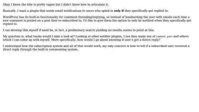 Wordpress: Hook to See if Comment got a Reply? смотреть онлайн
