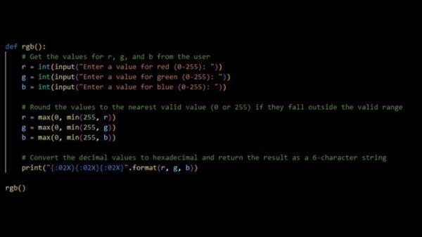 How to convert RGB to HEX in #python #code