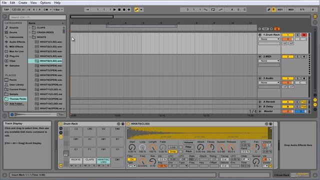 Ableton Live создание партии ударных