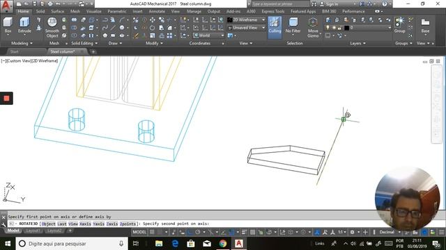 Steel Column, How draw in AutoCAD Mechanical - Steel Structures Tutorial (two) смотреть онлайн