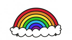 Раскраска Радуга / Как рисовать радугу / Цвета радуги / Краски раскраски / Детские рисунки