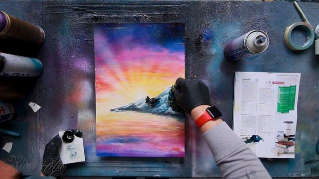 Colorful Winter Sunset - SPRAY PAINT ART by Skech смотреть онлайн