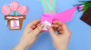 Открытка с цветами на 8 Марта своими руками