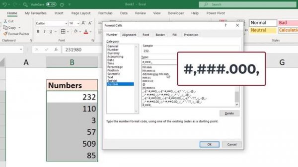 Display Number Divided by 1000 - Custom Number Format