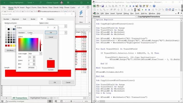 Copy All Highlighted / Coloured Cells or Records to Another Excel Worksheet смотреть онлайн