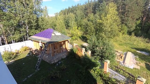Баня Каркас 17.08.20 Укладка мягкой черепицы