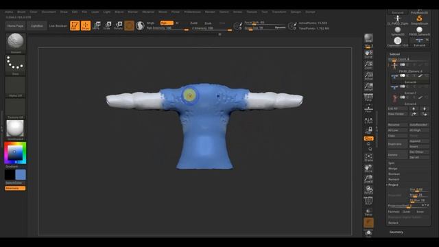 Zbrush 2019 BLENDER 2.91 Персонаж для совместного проекта ч4 смотреть онлайн