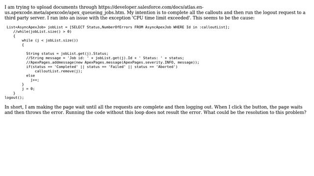 Salesforce: Apex CPU time limit exceeded on running on lists until empty смотреть онлайн