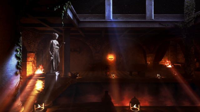 Ancient Roman Bath Ambience | Harp Music | Fire and Water Sleep and Study Sound смотреть онлайн