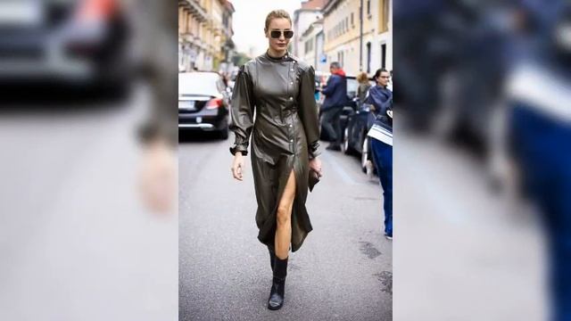 Трендовые кожаные платья для дам 40+ смотреть онлайн