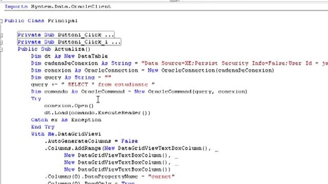 concexion oracle 10g y VB.net смотреть онлайн