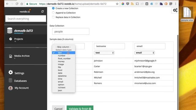 Upload from Excel to restdb.io cloud database смотреть онлайн