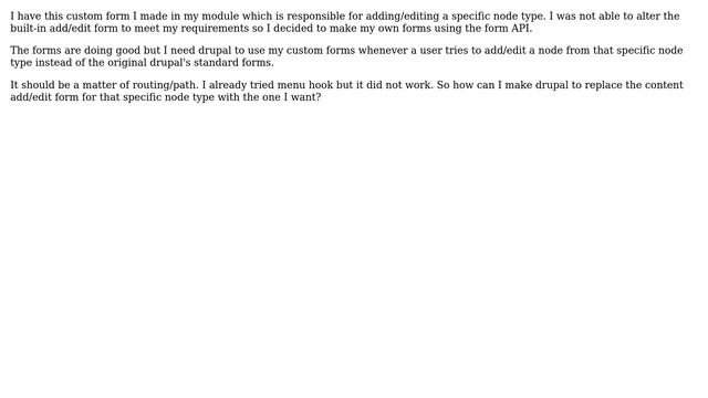 Drupal: Replace node add/edit form with a custom form смотреть онлайн