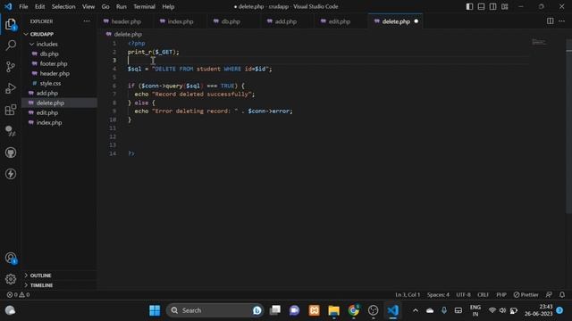 ???My CrudApp part 5 | PHP for beginners | My First web App | Delete data in php смотреть онлайн