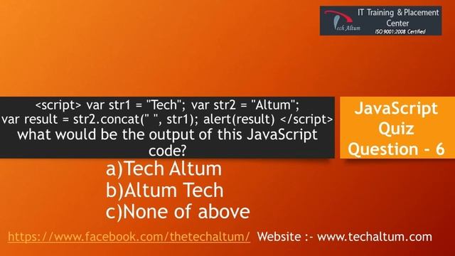 JavaScript Quiz | Quiz - 1 | JavaScript Interview Preparation | Tech Altum смотреть онлайн