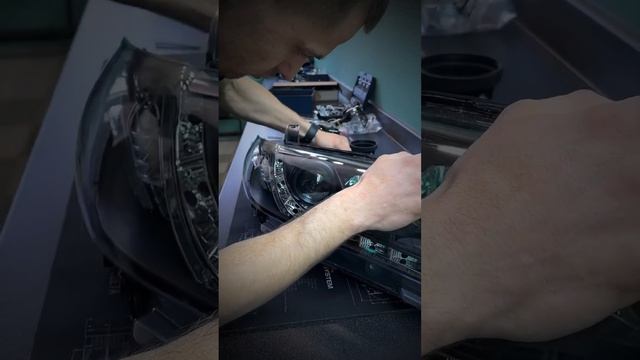 Хайлайты с "линзовки" Toyota Camry би-модулями Dixel. смотреть онлайн