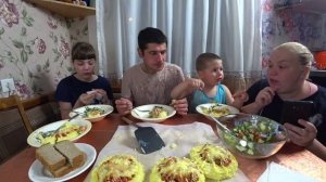 мукбанг картофельные гнёзда