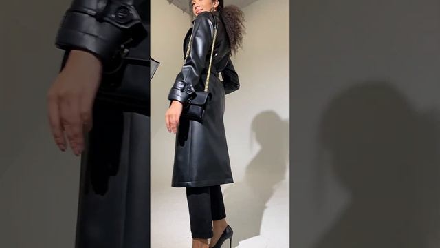 КОЖАНЫЙ ТРЕНЧ «ТИРА» ЧЕРНЫЙ смотреть онлайн