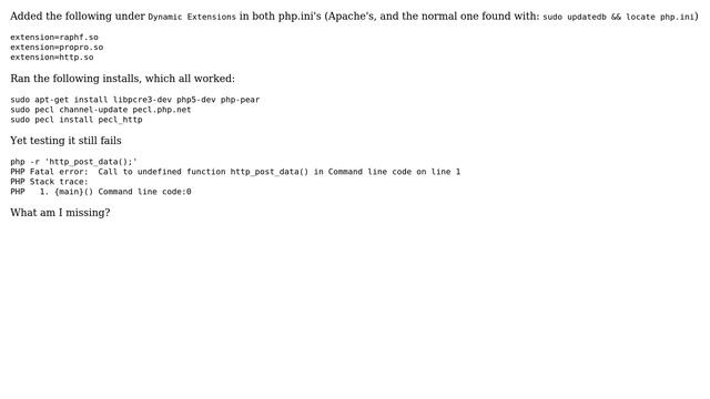 DevOps & SysAdmins: Undefined php function http_post_data on Ubuntu server (2 Solutions!!) смотреть онлайн