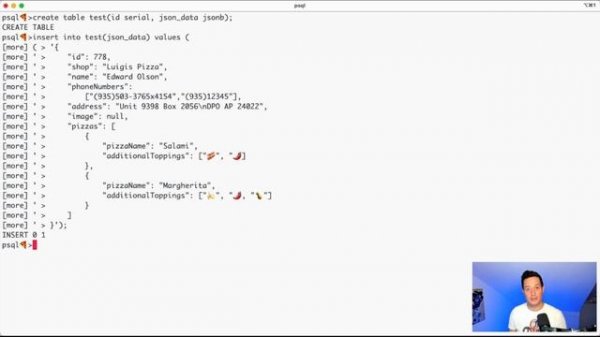 How to insert JSON data in PostgreSQL