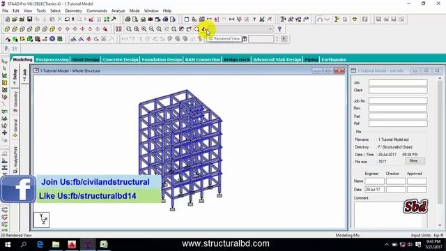 How to Edit Model Divide, Join, Zoom & 3D View in Staad Pro V8i V 06 смотреть онлайн