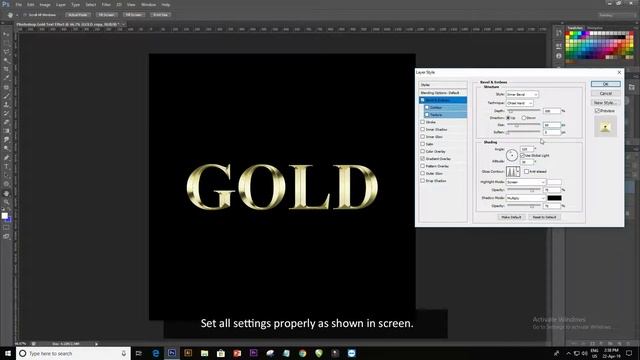 Photoshop Tutorials-Gold Text Effect смотреть онлайн