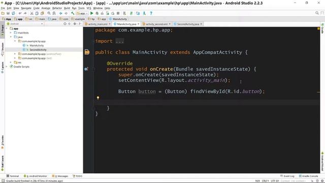 How to Start new Activity with Button click in Android in hindi смотреть онлайн
