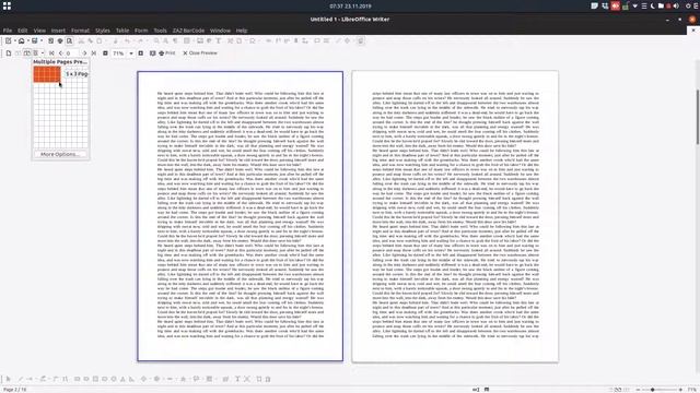 How pages can be view when EDITING or PRINTING in LibreOffice Writer смотреть онлайн