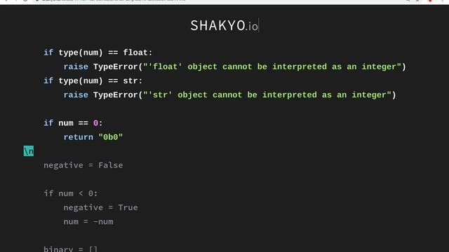 【SHAKYO.io】Python - conversions - decimal to binary смотреть онлайн