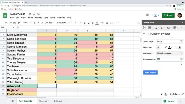 How to count colored cells in Google Sheets смотреть онлайн