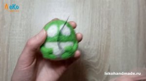 Сухое валяние/ Как свалять лягушку из шерсти/ Мастер-класс