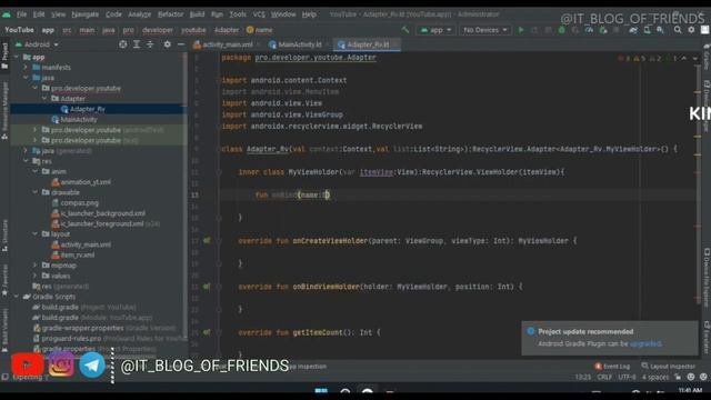 Android Studio Kotlin RecycleView Animation смотреть онлайн